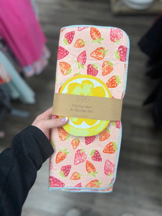 Mudpie Drying Mat and Sponge Set