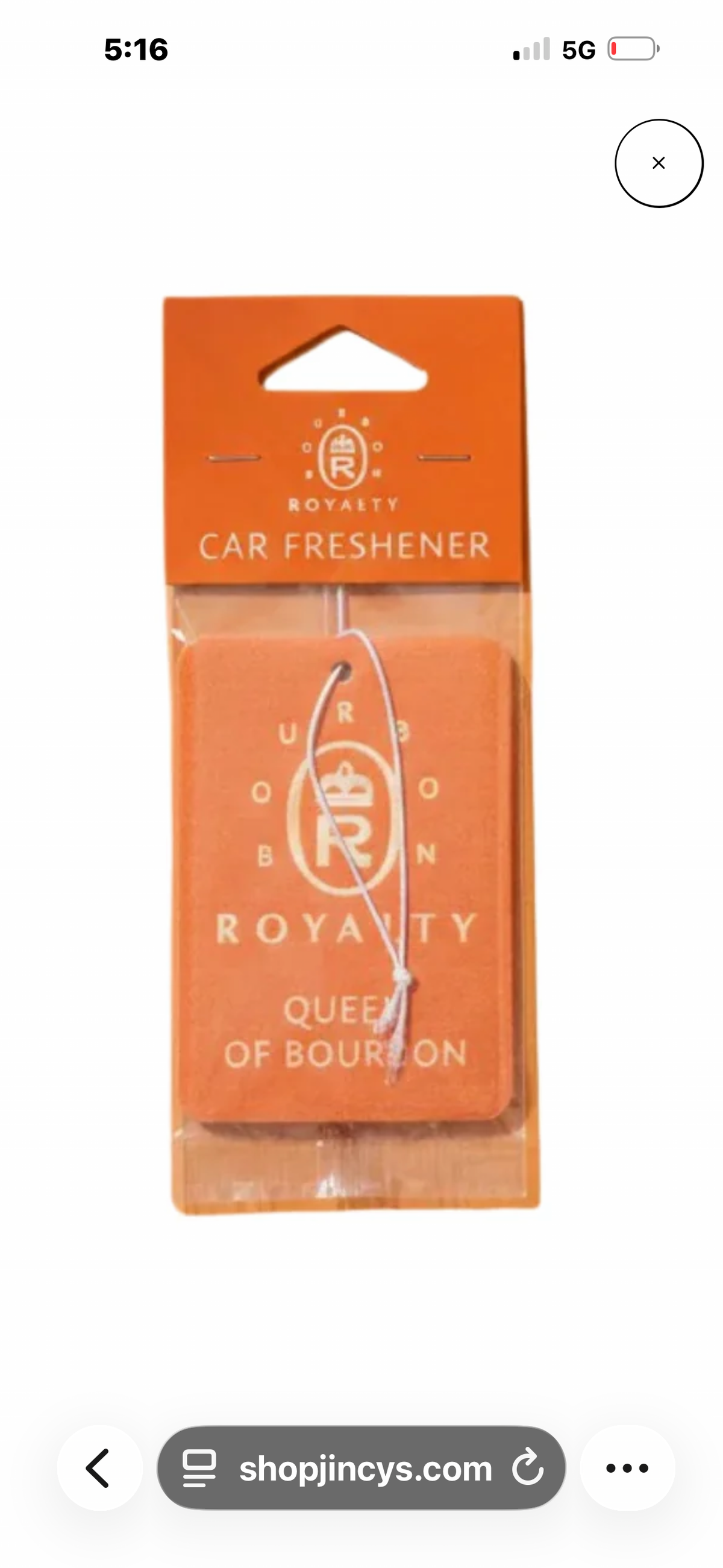 Queen of Bourbon car freshener